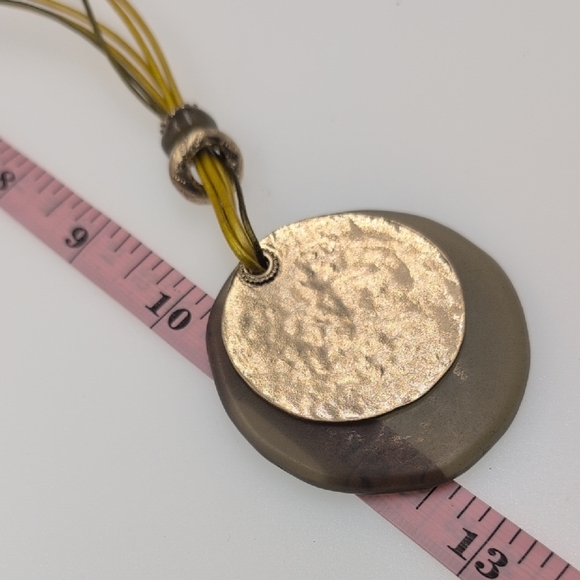 Chico's Gold and Gray Layered Pendant Necklace - Picture 3 of 5